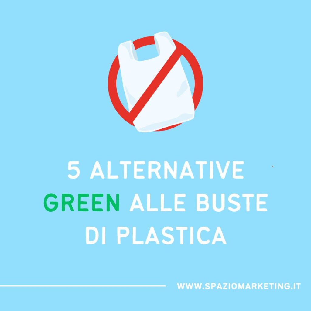 5 alternative green alle buste di plastica grafica per post su facebook e instagram